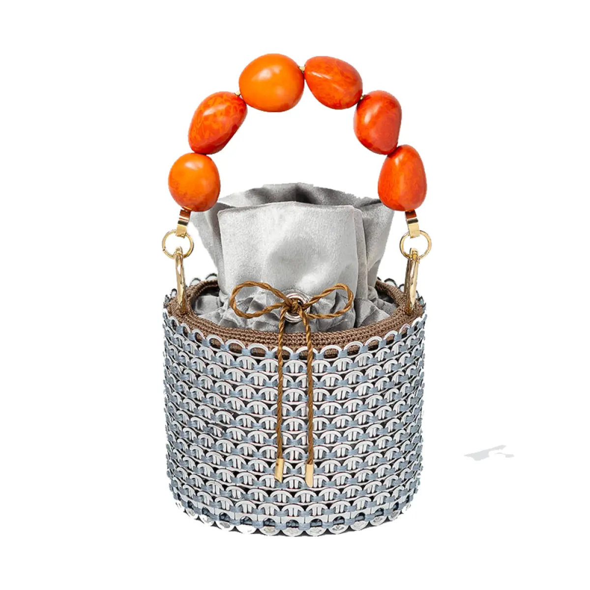 Celli orange and silver handbag Bags bags Coveti