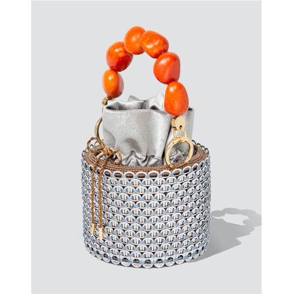 Celli orange and silver handbag Bags bags Coveti