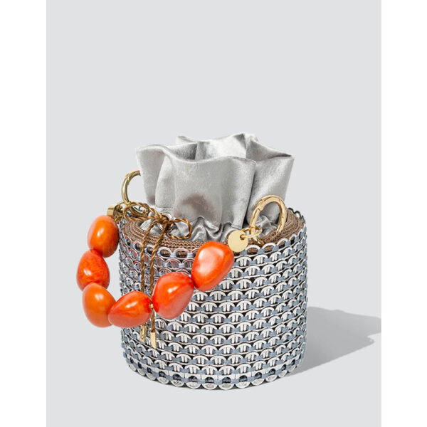 Celli orange and silver handbag Bags bags Coveti