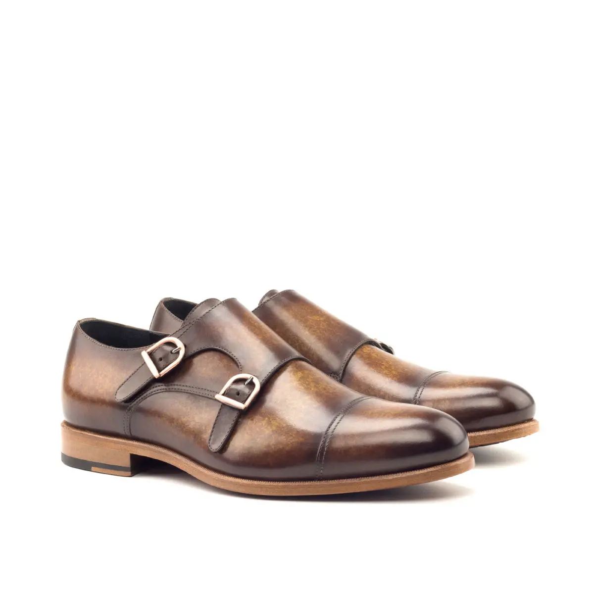 Brown Double Monk Shoe