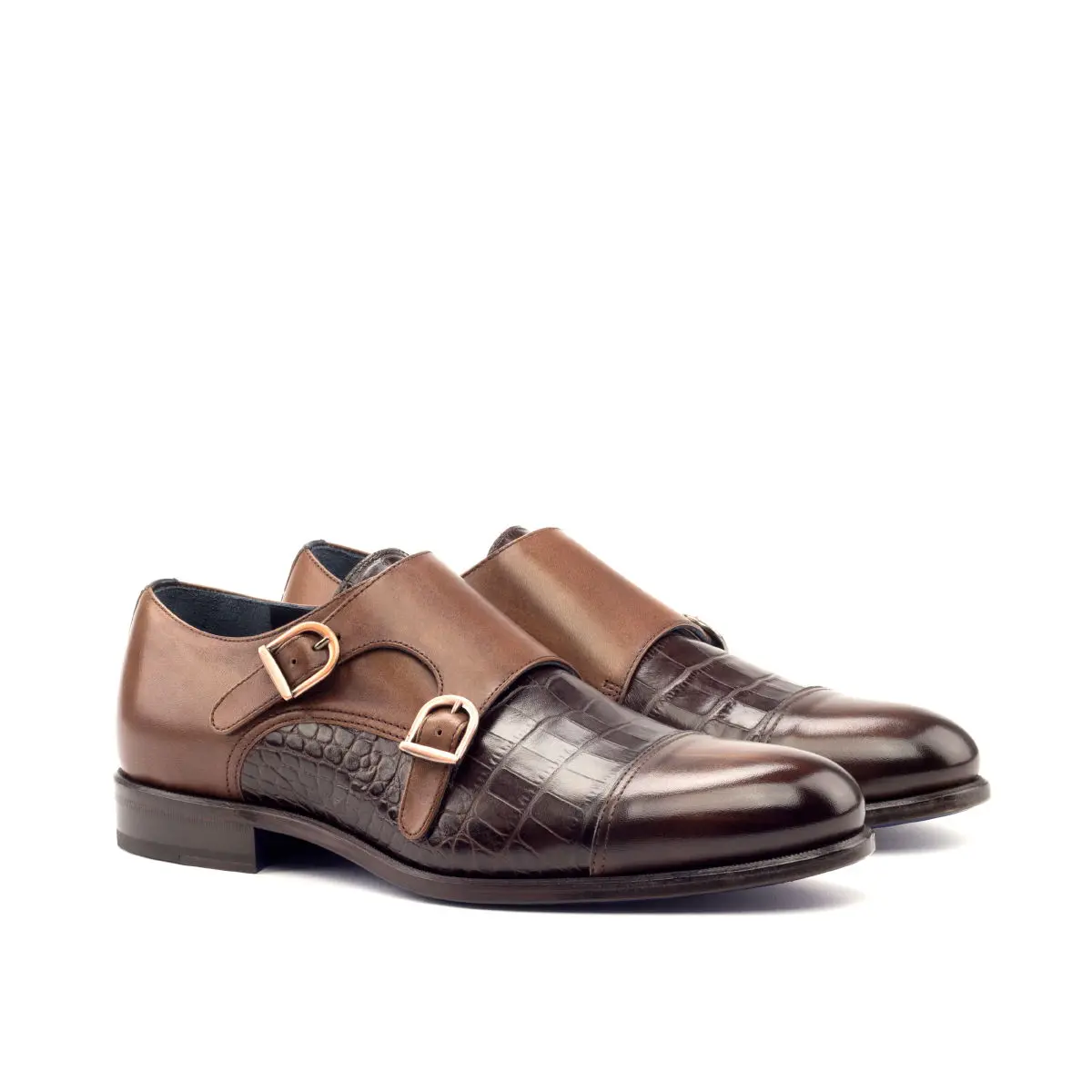 Brown Double Monk Shoe