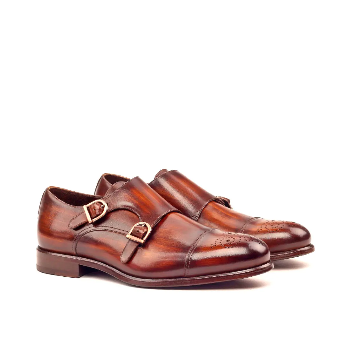 Brown Double Monk Shoe