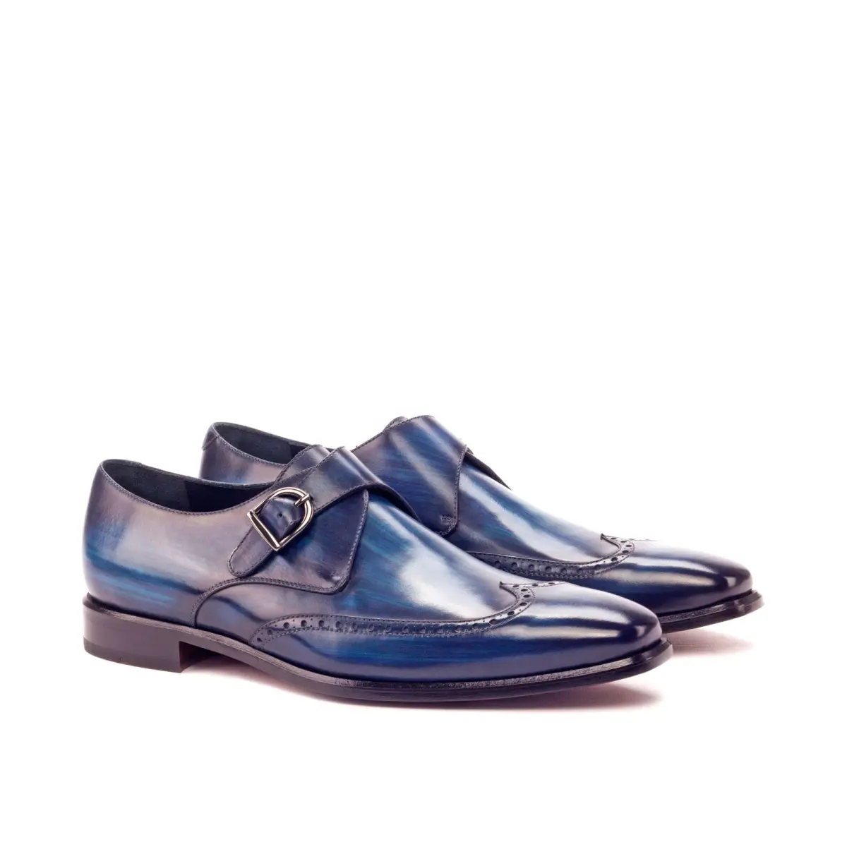 Blue Single Monk Shoe