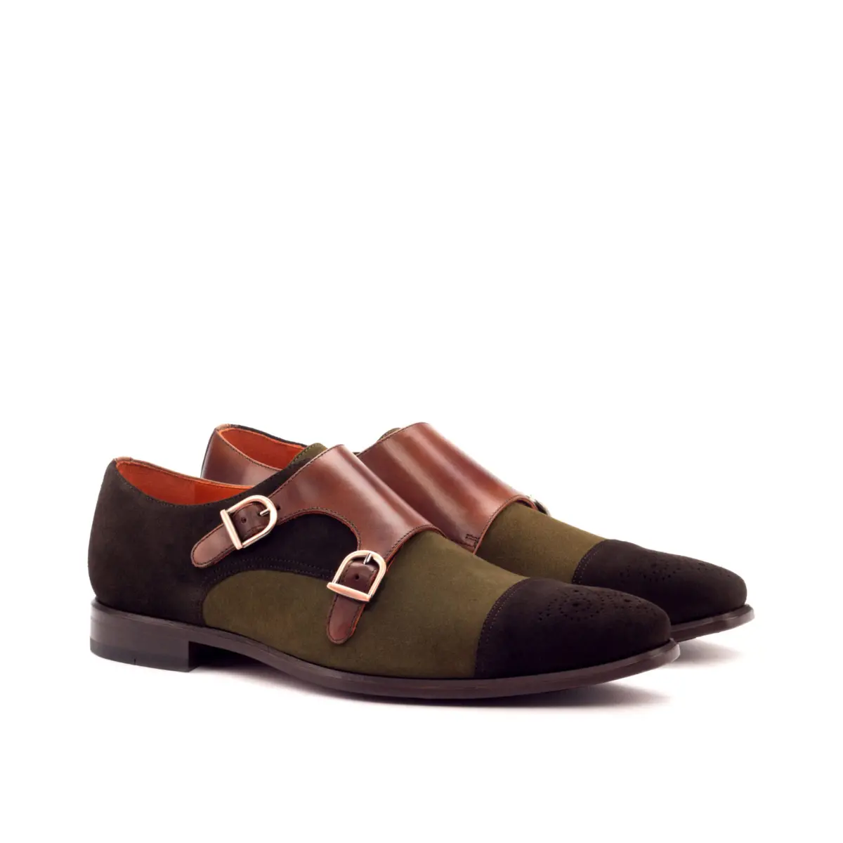 Brown Double Monk Shoe