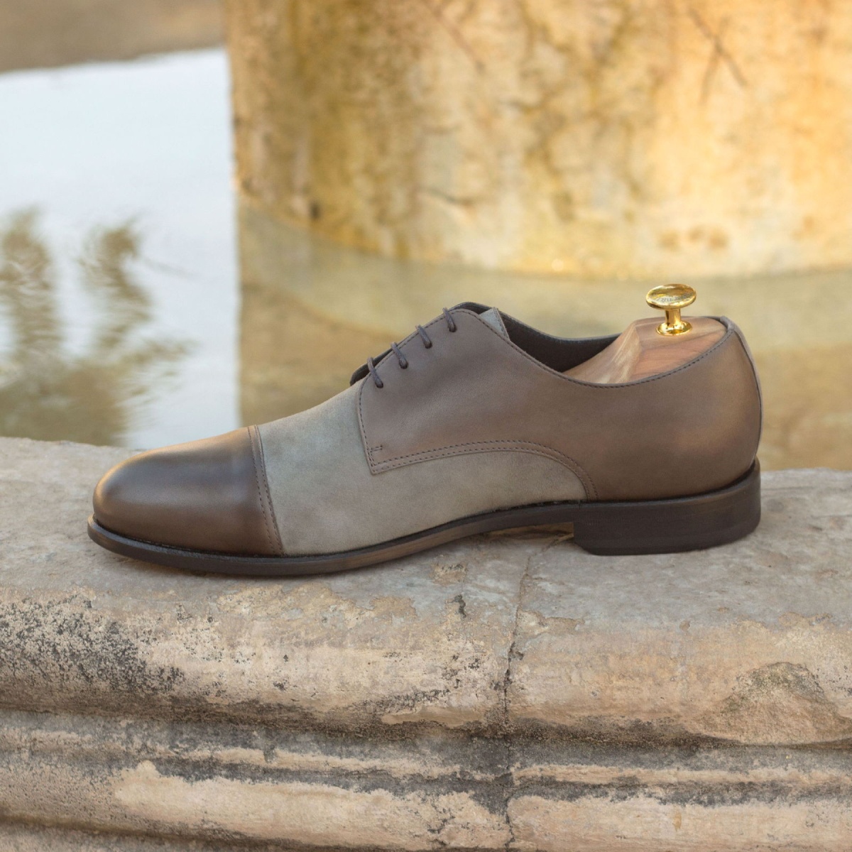 gray derby shoes