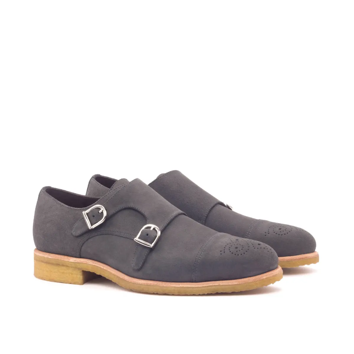 Gray Double Monk Shoe