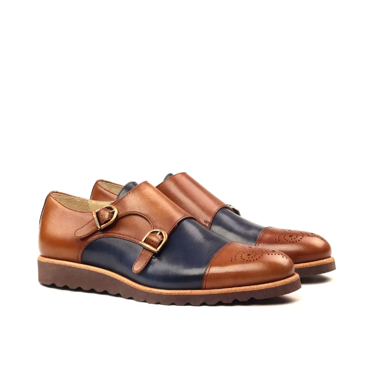 Brown Double Monk Shoe