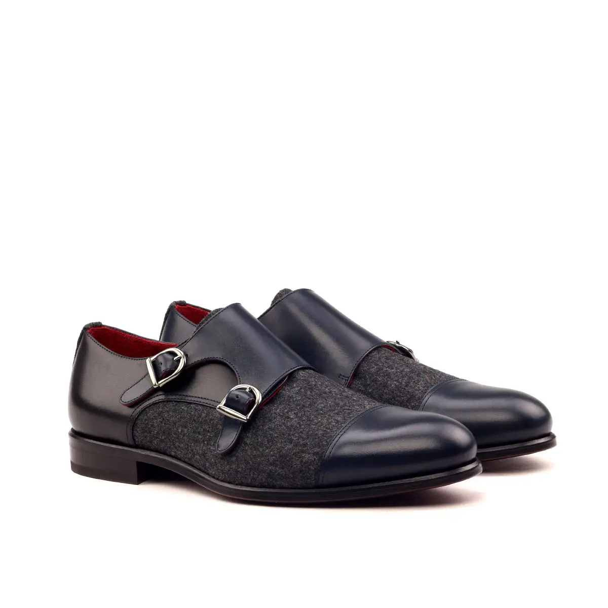 Gray Double Monk Shoe