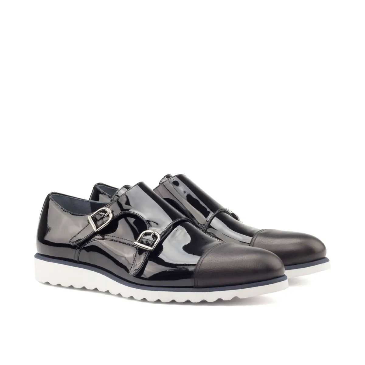 Black Double Monk Shoe