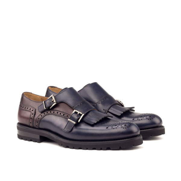 Blue monk strap shoes women