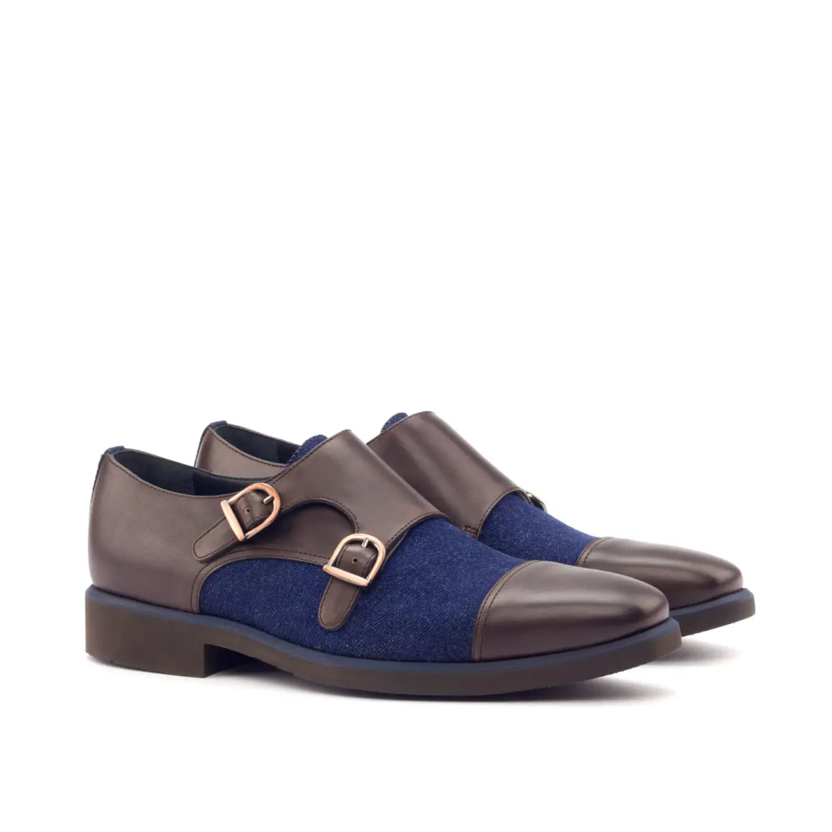 Blue Double Monk Shoe