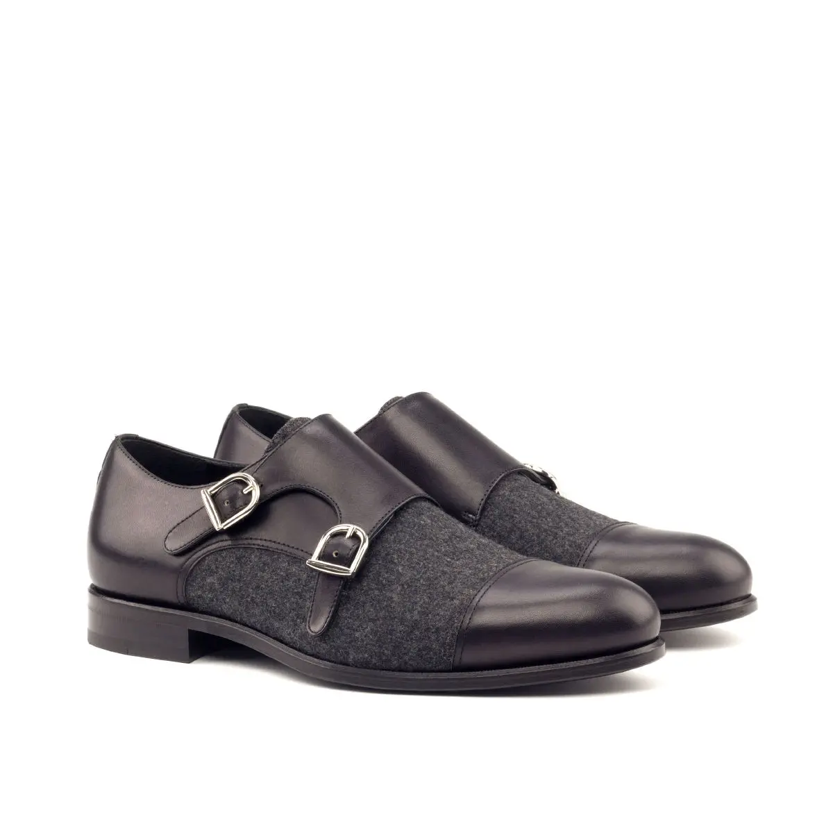 Gray Double Monk Shoe