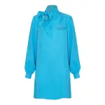 The Justify shift blue dress with neck tie   Coveti