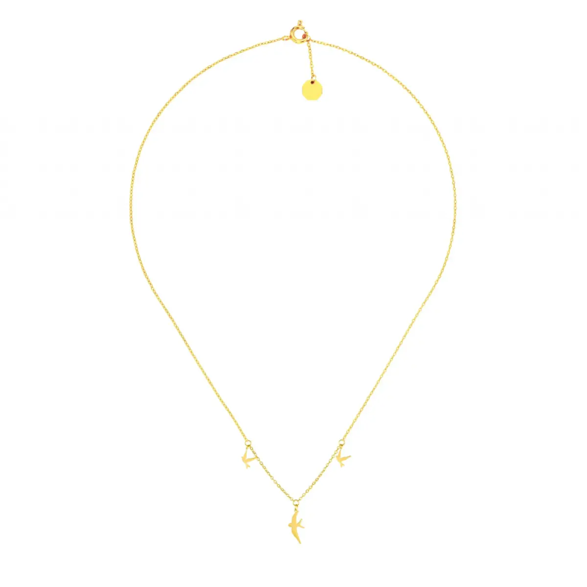 Birds necklace Jewelry gold plated Coveti