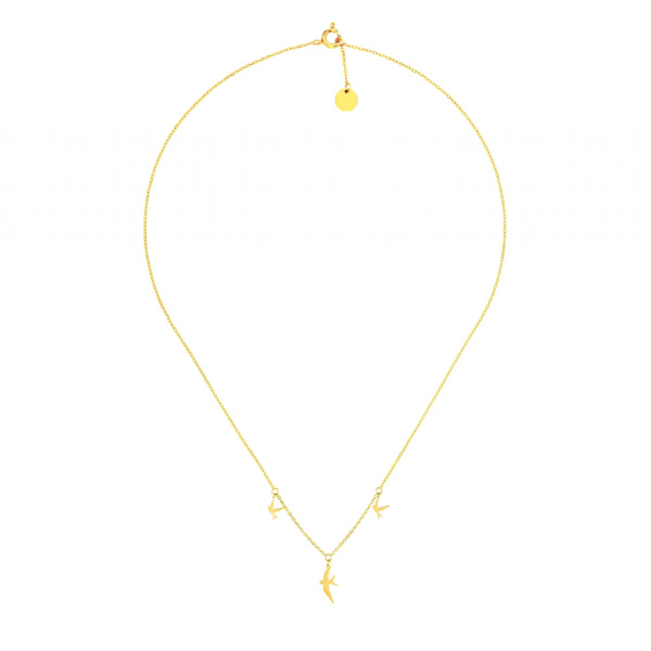 Birds necklace Jewelry gold plated Coveti