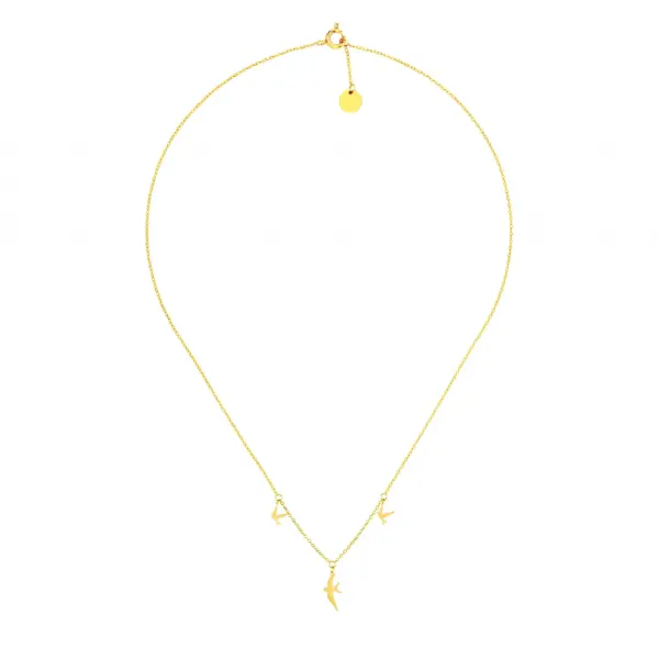 Birds necklace Jewelry gold plated Coveti