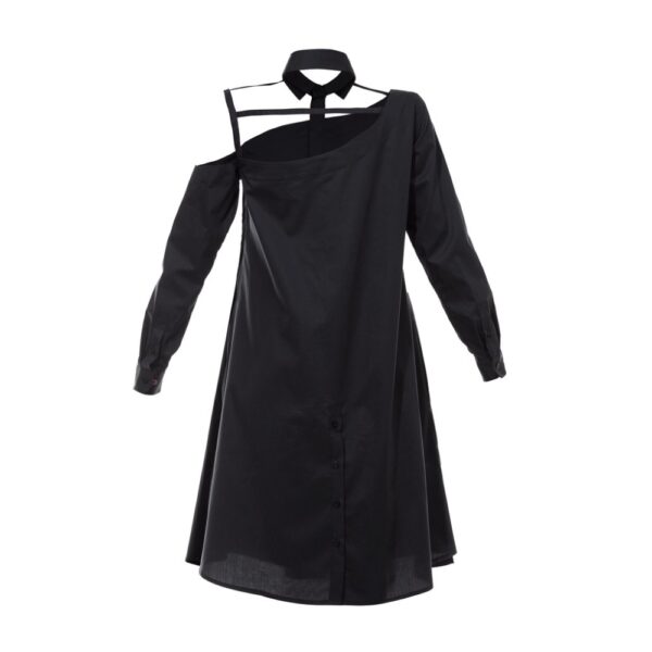 Asymmetric blazer dress black – 34   Coveti