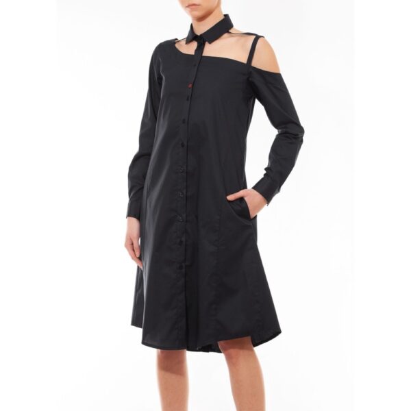 Asymmetric blazer dress black – 34   Coveti