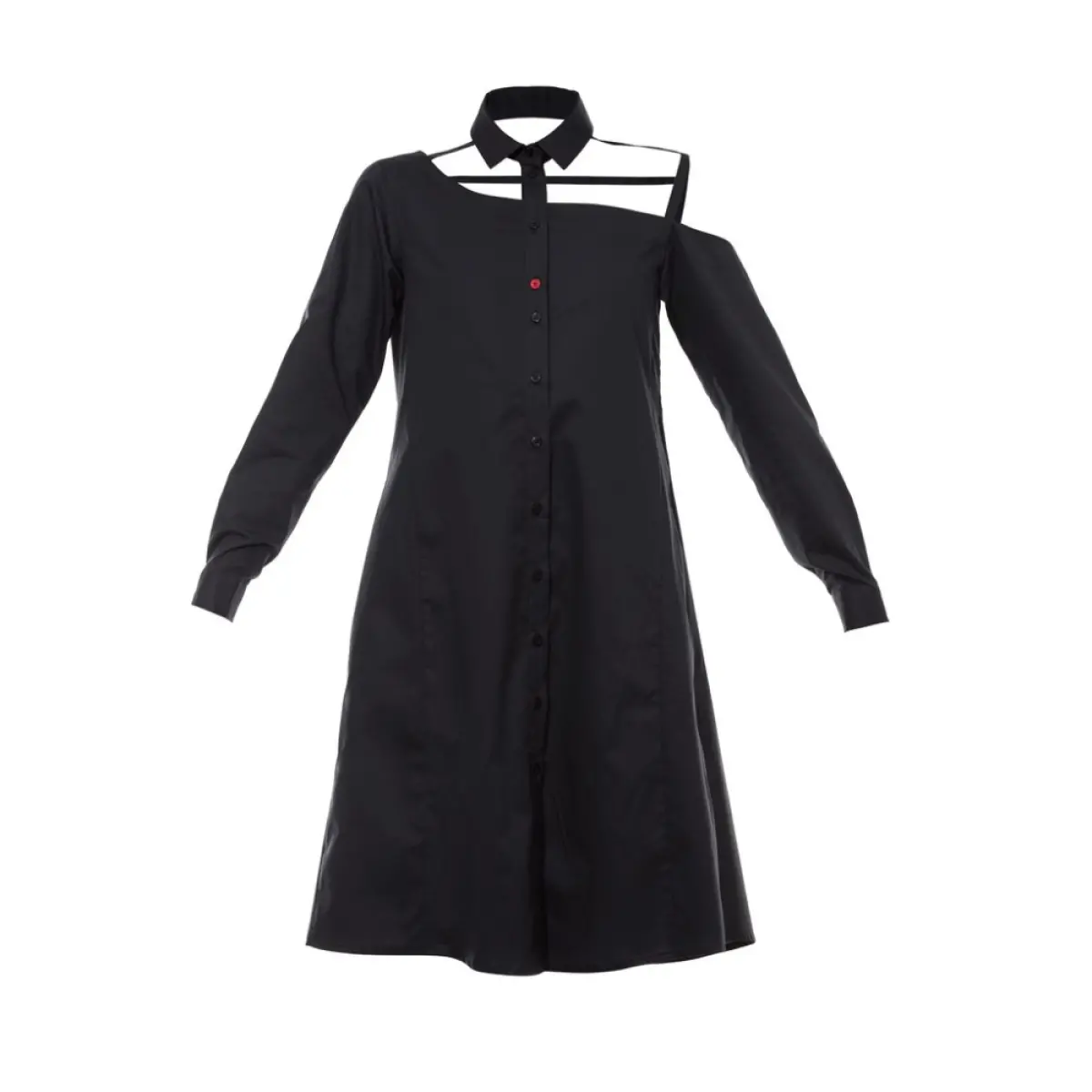 Asymmetric blazer dress black – 34   Coveti