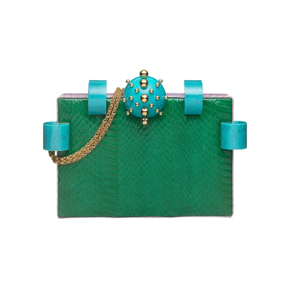 Tonya Hawkes women’s angie acqua green snake leather clutch Bags bag Coveti