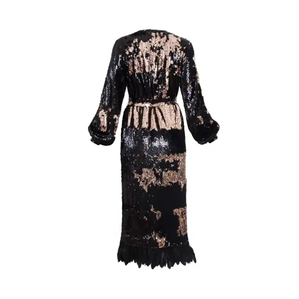 ‘S Black Sequin Dress With Feathers Clothing black dress Coveti