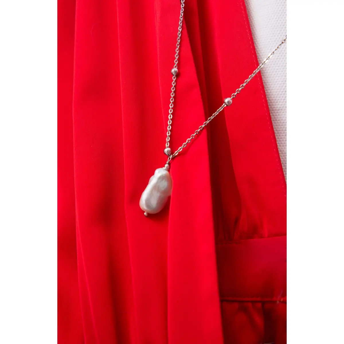 Silk Red With Baroque Pearl  Jumpsuit Clothing buy red dress Coveti