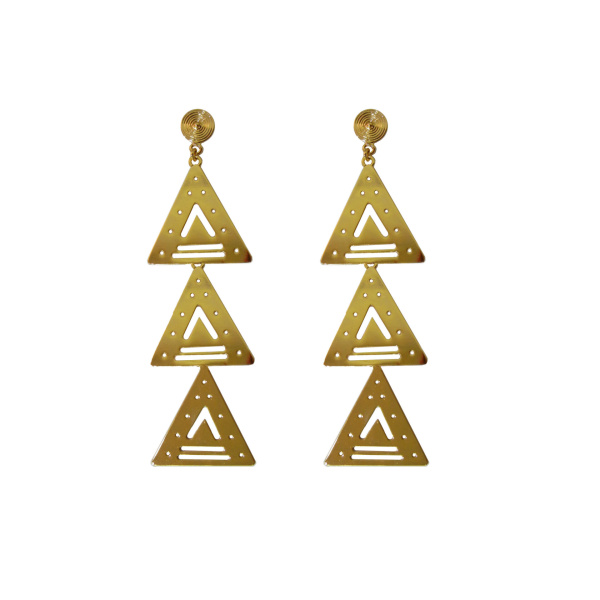 Flor Amazona women’s three cordilleras gold earrings Earrings  Coveti