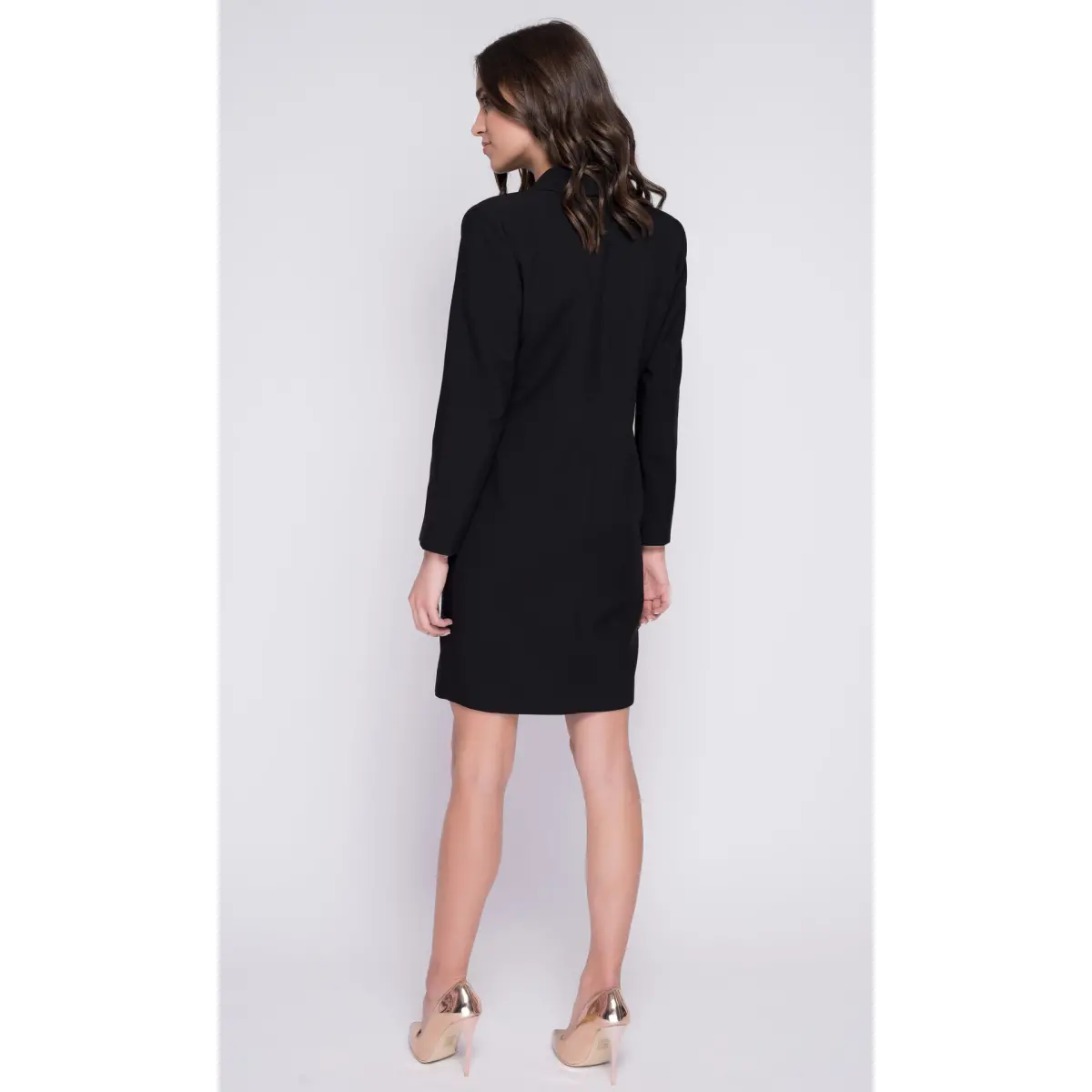 Adrianna Papell Jersey Tuxedo Dress, Black at John Lewis & Partners