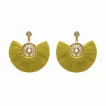 Mapuche 24 Karats Gold Plated Bronze With Mustard  Threads Earrings Accessories best seller Coveti