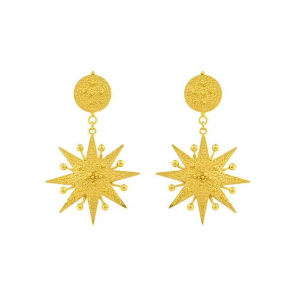 Flor Amazona women’s diamantina gold earrings Jewelry  Coveti