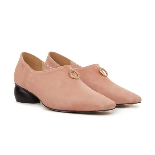 Jacinda Suede Loafers Blush Pink Pumps Pumps Coveti