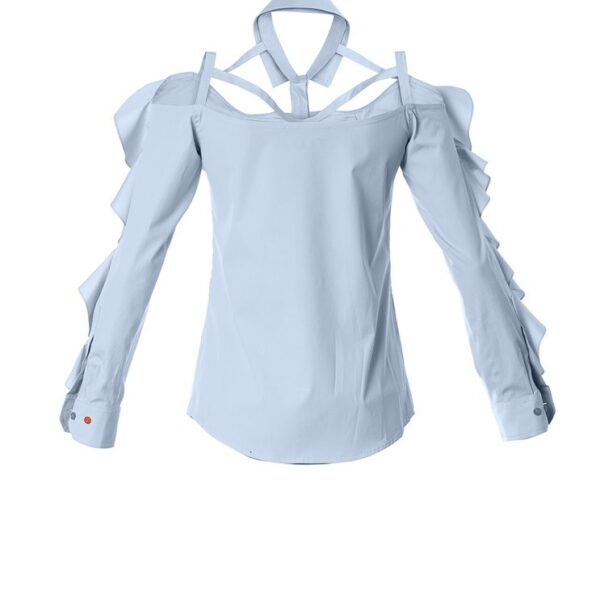 Ruffled bare shoulder shirt Clothing top Coveti