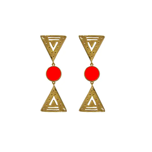 Flor Amazona women’s cordillera red gold earrings Jewelry  Coveti