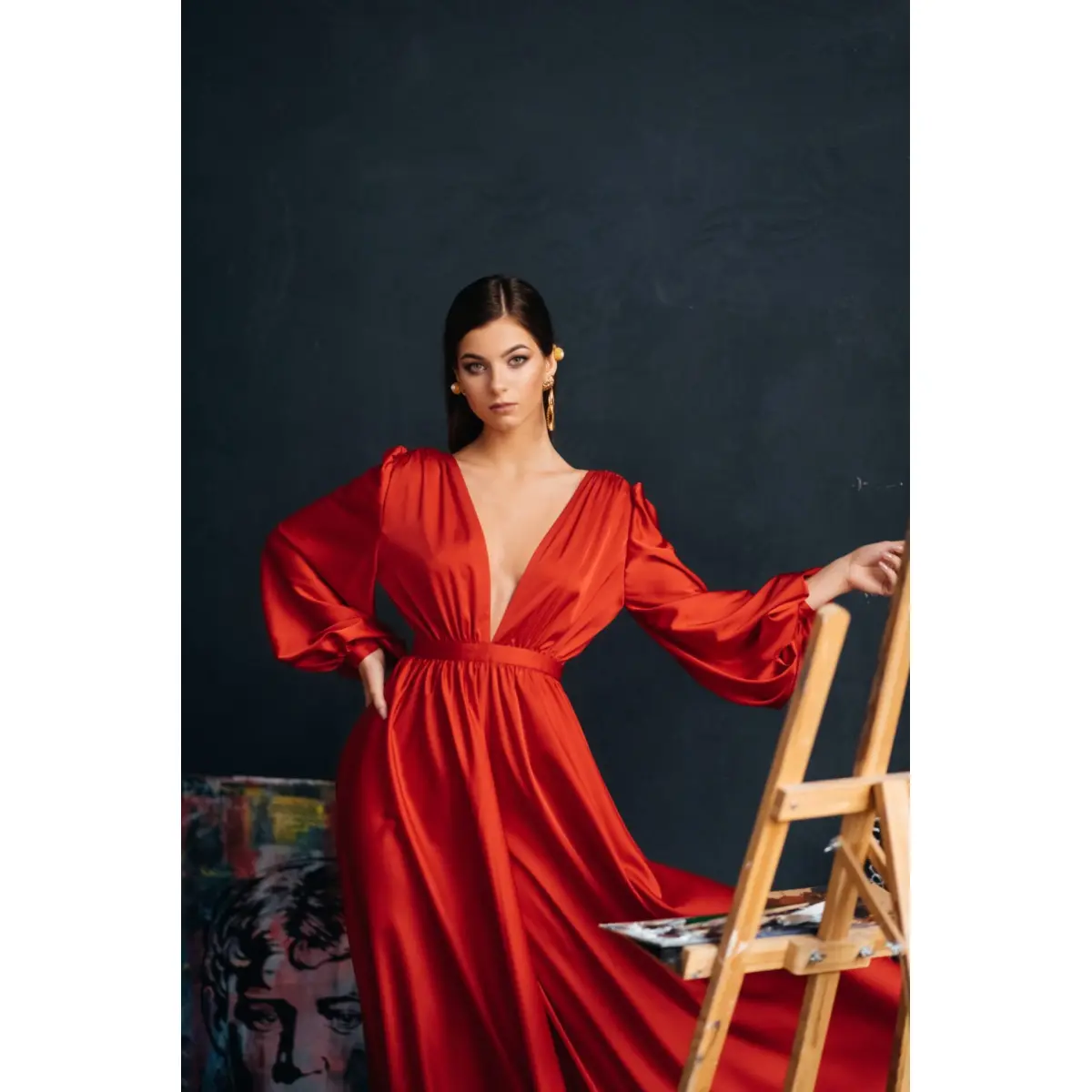 Silk Red With Baroque Pearl  Jumpsuit Clothing buy red dress Coveti