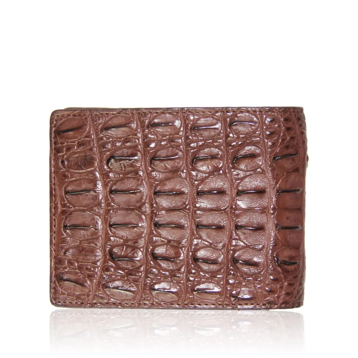 Tan crocodile hornback leather men's wallet