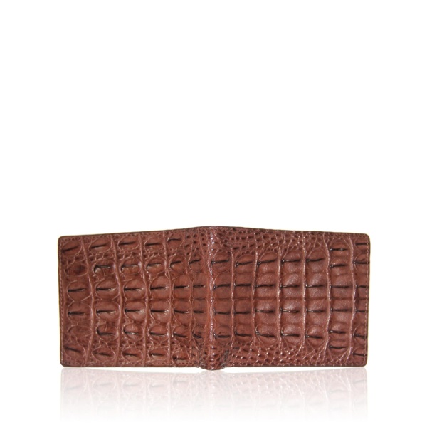 Men's Tan Crocodile Hornback Leather Wallet | Coveti