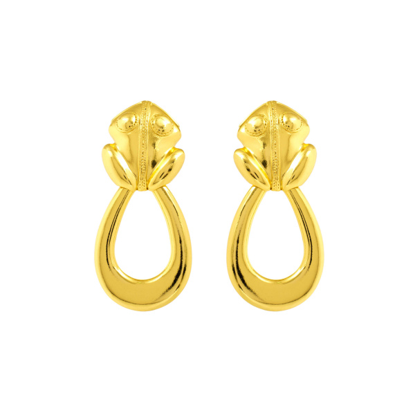 Flor Amazona women’s el dorado hoops gold earrings Earrings  Coveti