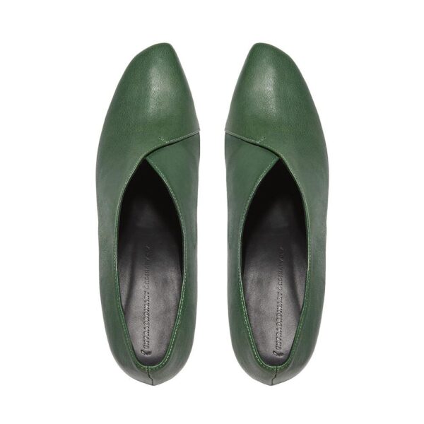 Tara Leather Pumps Deep Green Pumps sandal Coveti