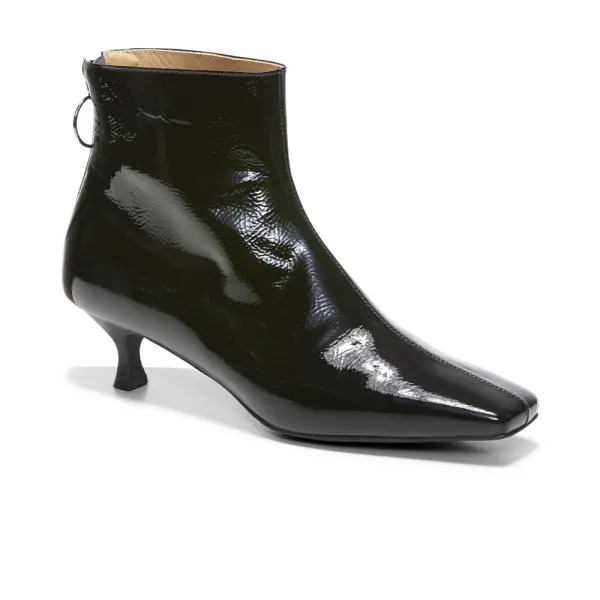 Femme Black Leather Ankle Boots Boots Black Coveti