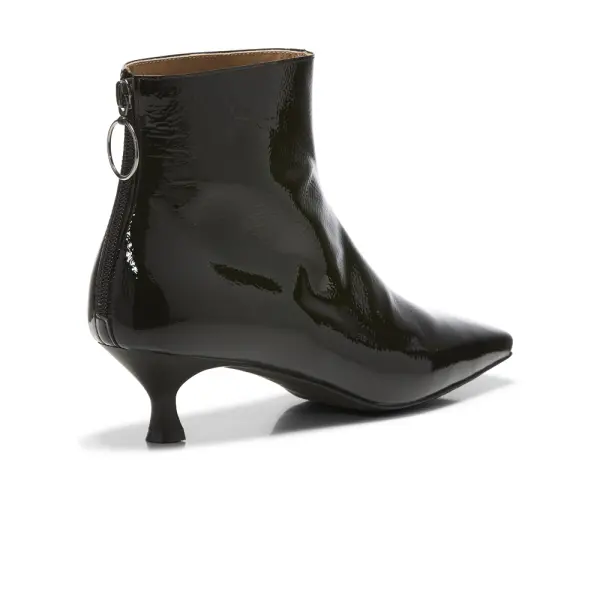 Femme Black Leather Ankle Boots Boots Black Coveti