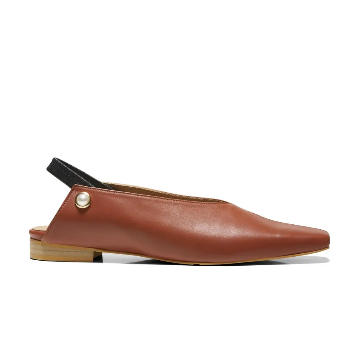 Iris Slingback Flats Tan Mules sandal Coveti