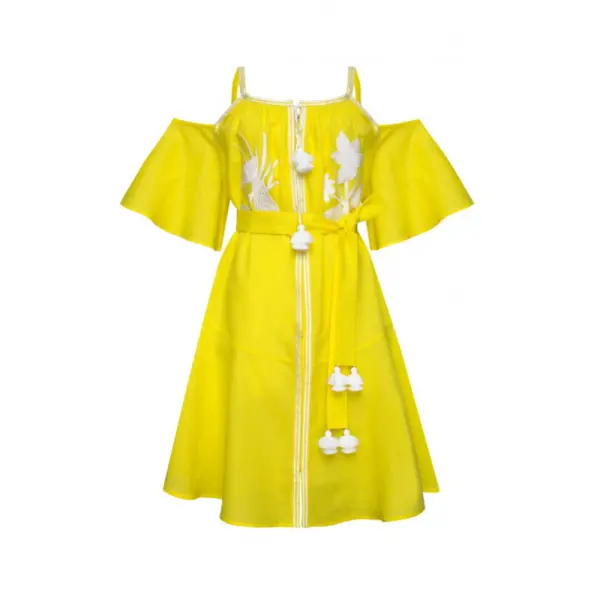 Eden Yellow Mini Dress Clothing curated marketplace Coveti