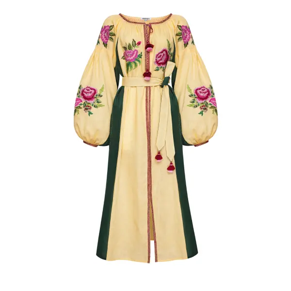 Flora Beige Dress Clothing curated marketplace Coveti