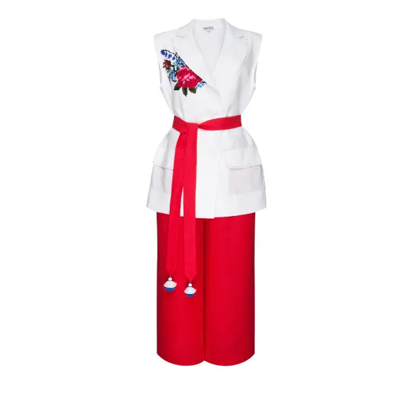 Rose Costume With A Vest And A Belt Suite Clothing curated marketplace Coveti