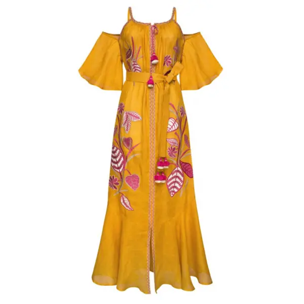 Eden Mustard Maxі Dress Clothing curated marketplace Coveti