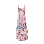 Manglar pink brown leaves dress – XS   Coveti