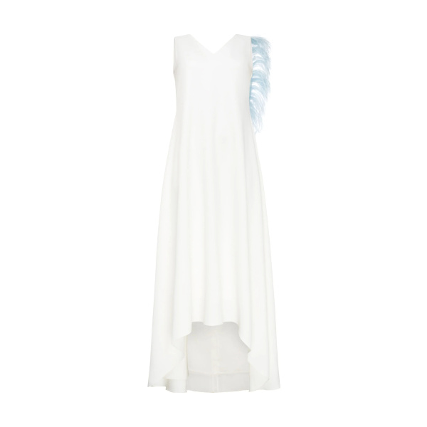 White Dress with feather White Dress with feather Clothing Apple Bodyshape Coveti