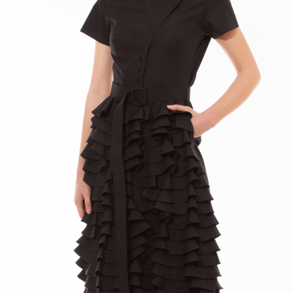 Talented women’s little black ruffle dress Clothing Black Coveti