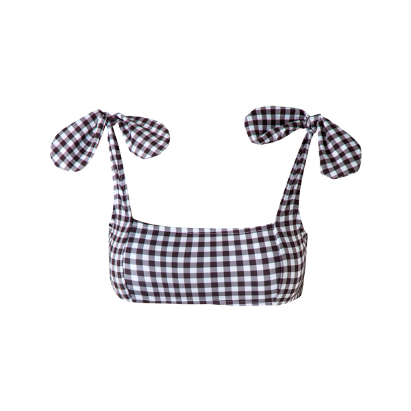 VerdeLimon women’s morioka checkered swim top Beachwear beachwear Coveti