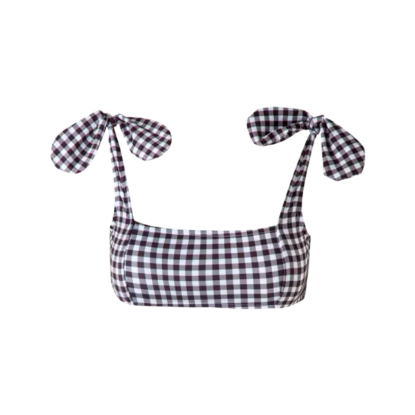 VerdeLimon women’s morioka checkered swim top Beachwear beachwear Coveti